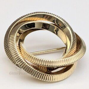 Vintage 14ct Yellow Gold "European Eternity" Love Knot Brooch - 6.0g